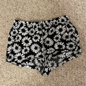 Black floral shorts